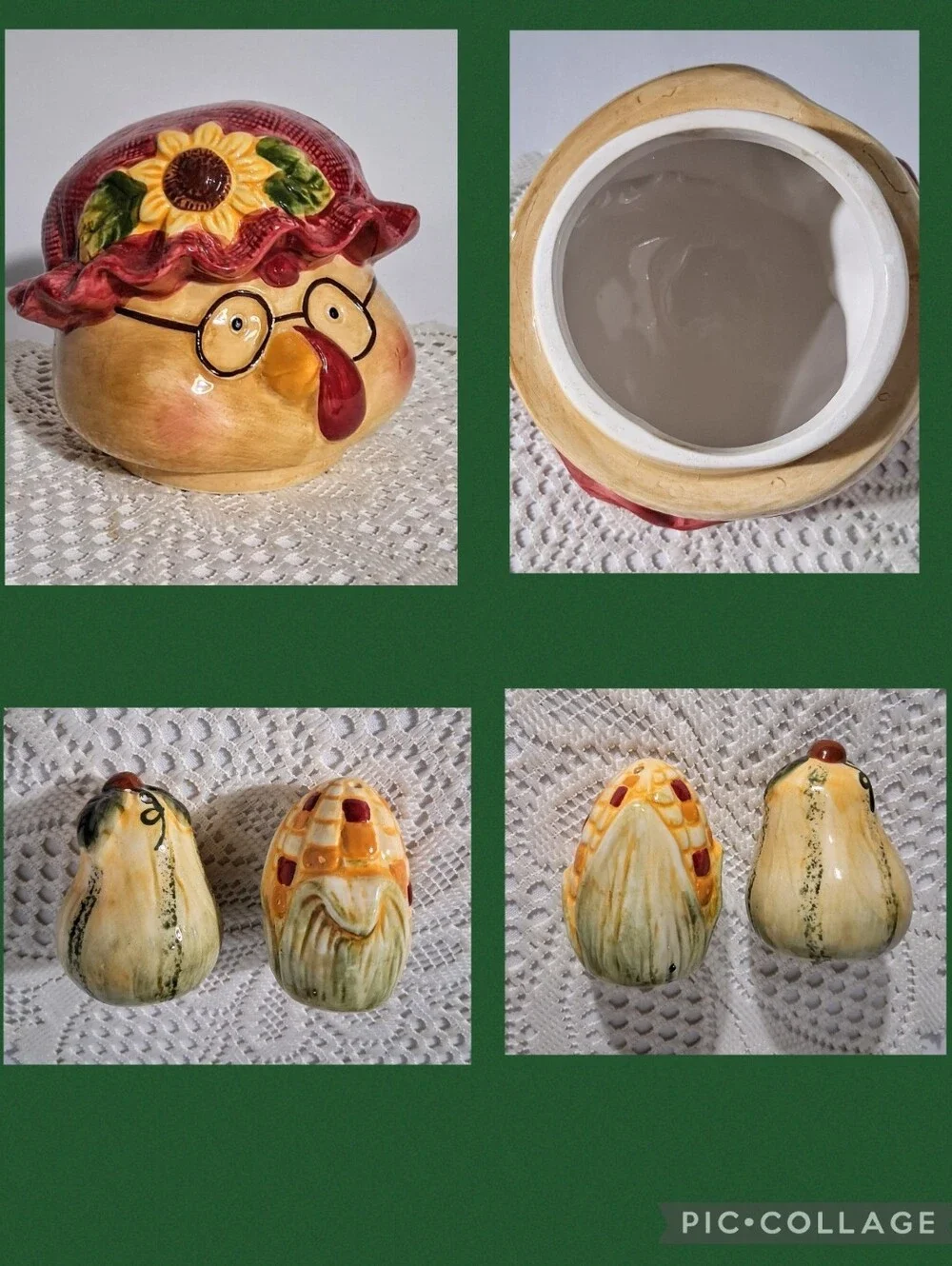 Vintage (Like New!) Ceramic Cookie Jar, Salt & Pepper, & Napkin Holder - Picture 11 of 12